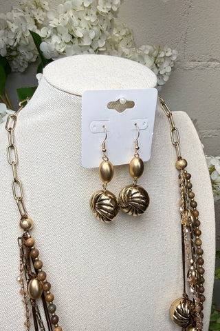 Minnelli Necklace Brown/Gold Necklaces L & B Creations
