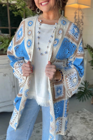 Heather Cardigan Blue by POL Clothing Cardigan Pol Clothing