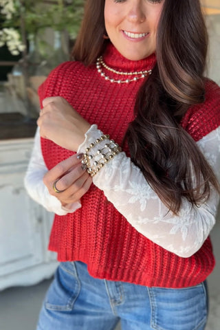 Venue Sweater Red Sweater She + Sky