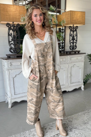 Jackie Overalls Camo Overalls Blue Velvet