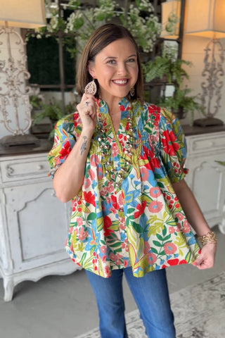 Cammie Top Cream Mix by Umgee Shirts & Tops Umgee