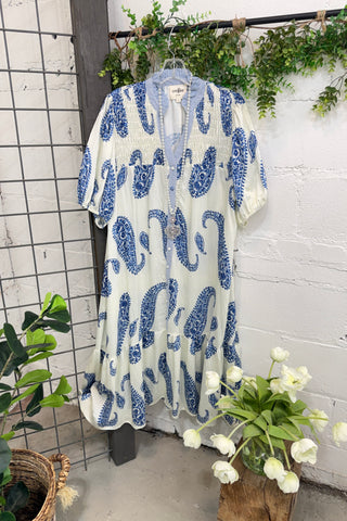 Claudia Dress Blue Mix by Umgee Dresses Umgee