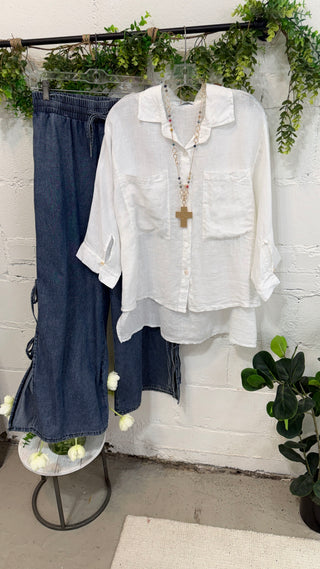 Westbrook Linen Top White