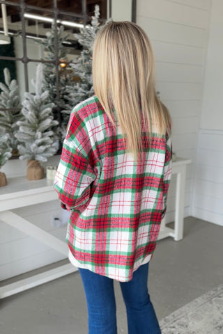Sequoia Plaid Shacket Red/Green Shirts & Tops She + Sky