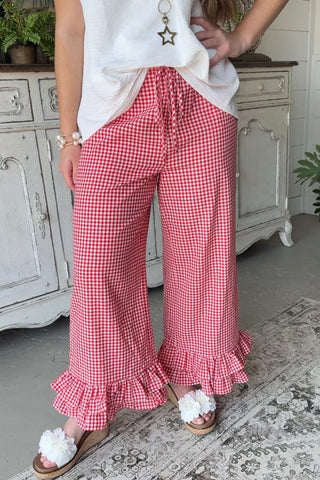 Checkmate Pants Red Pants Vine & Love