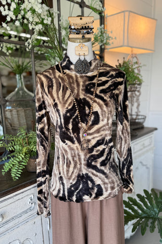 Encounters Top Brown by Umgee Shirts & Tops Umgee