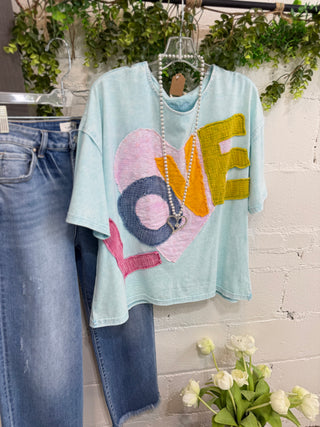 Love On Repeat Sky Blue Shirts & Tops Sage+Fig