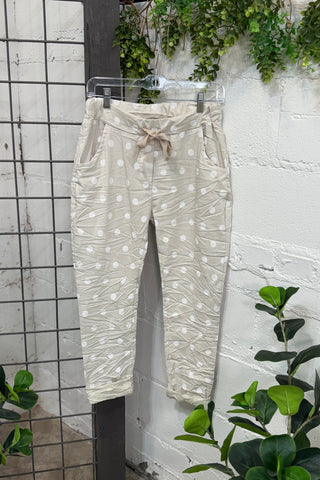 Scamper Dot Pants Beige Pants Camilla