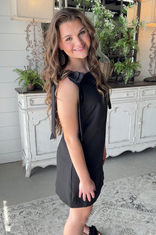 London Bow Dress Black by Glam Glam