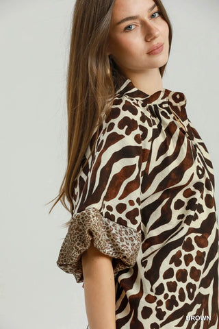Hear Me Roar Top Brown by Umgee