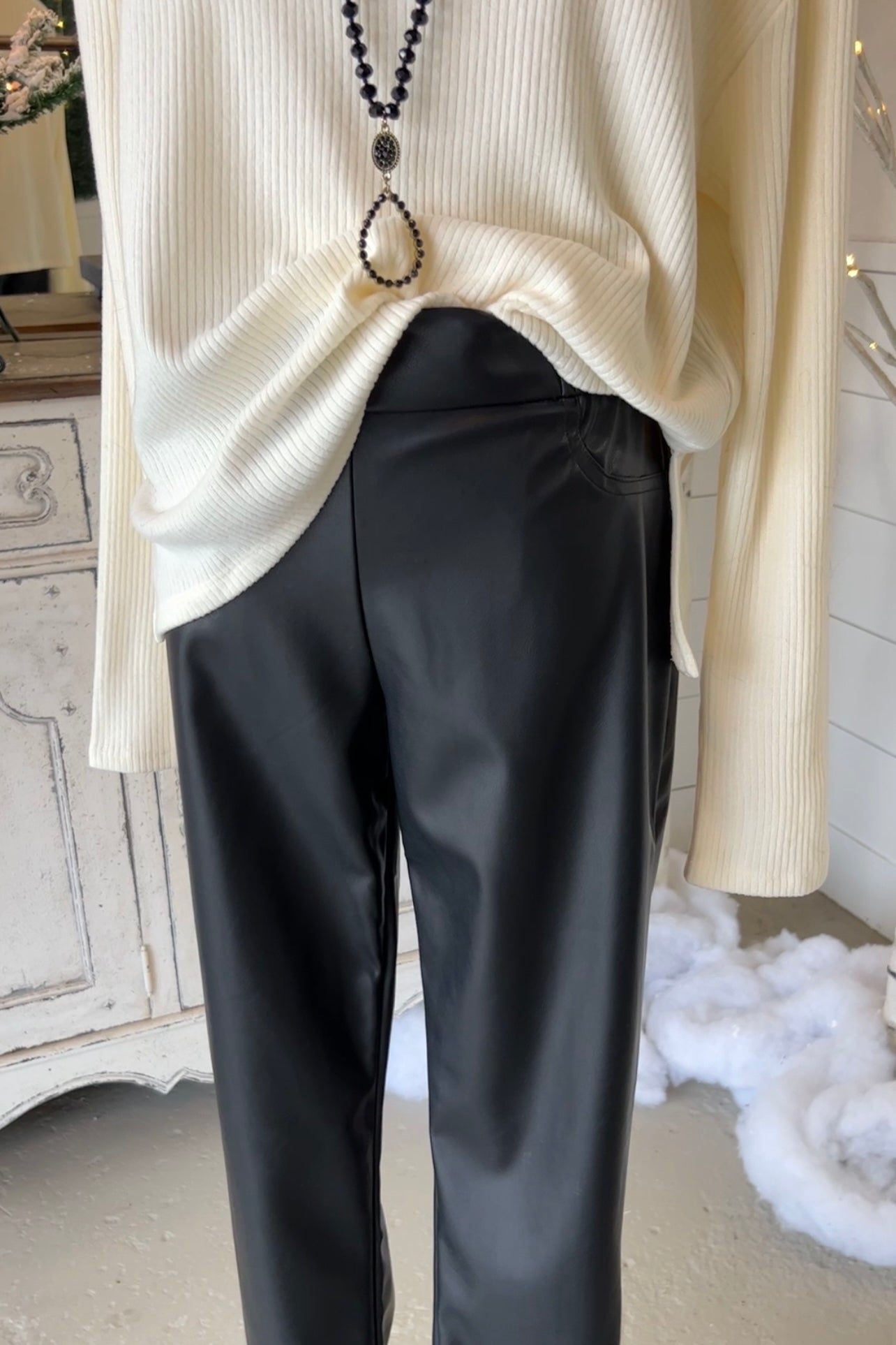 Hot Mama Faux Leather Leggings