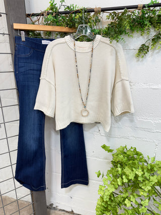 Anita Sweater Ivory Sweater Blu Pepper