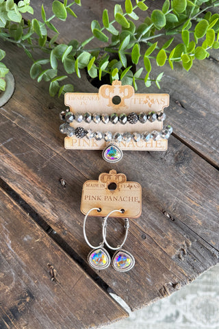 Arabella Earrings Silver by Pink Panache