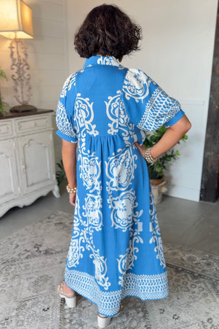 Distinction Long Dress French Blue Dresses Gigio