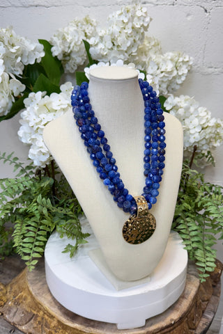 Bria Necklace Blue/Gold Necklaces Wona Trading
