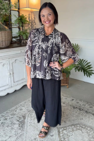 Coosa Top Brown by Umgee Shirts & Tops Umgee