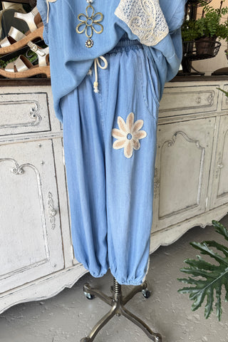 Nessa Joggers Lt Denim Pants Blublu