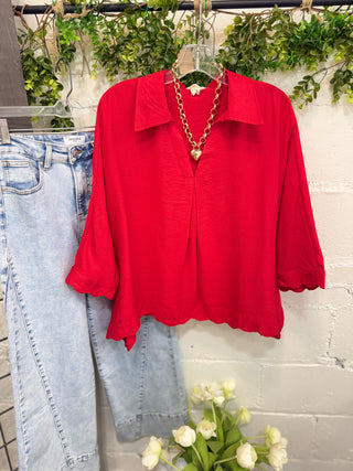 Fletcher Top Tomato by Umgee Shirts & Tops Umgee