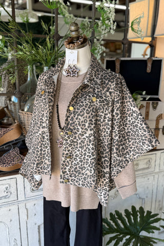 Game Plan Cape Jacket Leopard by Bibi