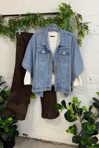 Candace Cape Jacket Denim by Easel