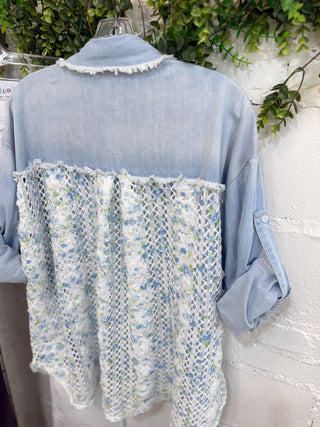 Chantilly Top Lt Denim Shirts & Tops Blublu