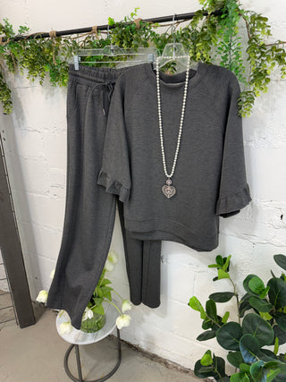 Easy Going Top Charcoal by Umgee Shirts & Tops Umgee