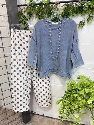 Janie Sweater Dusty Blue Sweater Zenana