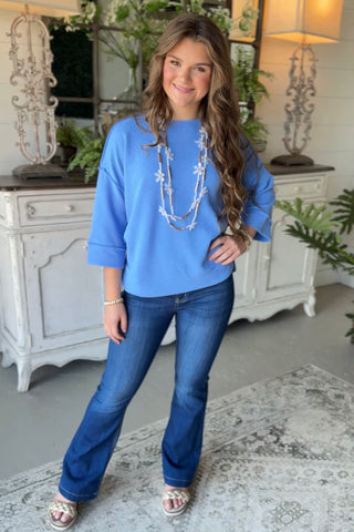 Downy Top Cornflower Shirts & Tops Zenana