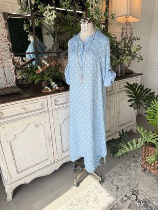 Hillsdale Maxi Dress Lt Blue Dresses S & F/ Italy