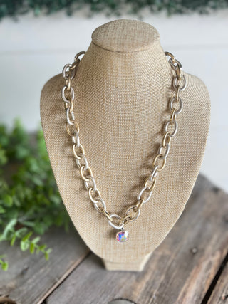 Chain Duo Necklace by Pink Panache Necklaces Pink Panache