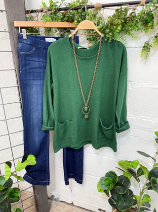 Sakina Sweater Forest Green sweater Zenana