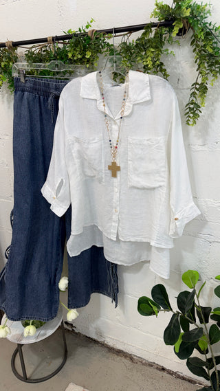 Westbrook Linen Top White