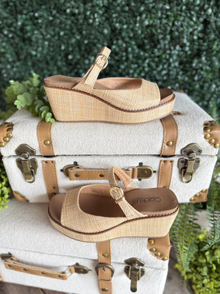 Treat Yourself Wedge Raffia Shoes Corky's Footwear