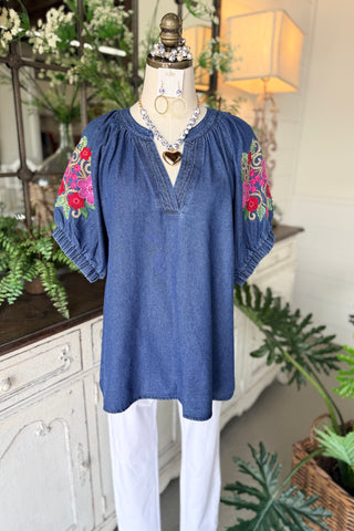 Foothills Top Denim by Umgee Shirts & Tops Umgee