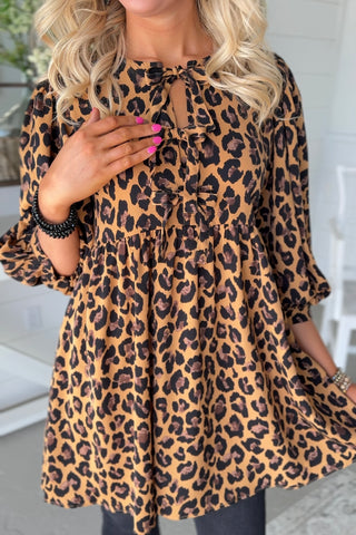 Posh Kitty Dress Taupe/Leopard Dresses Jodifl