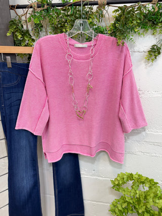 Janie Sweater Candy Pink Sweater Zenana