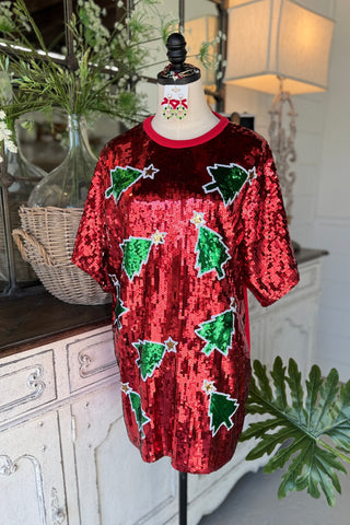 Holiday Sparkle Tunic Dress Red Dress/Tunic Wona Trading