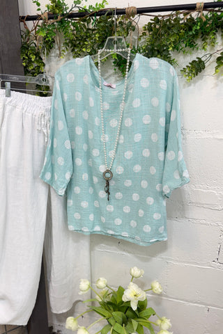 Dot To Dot Top Mint Shirts & Tops YOLLY