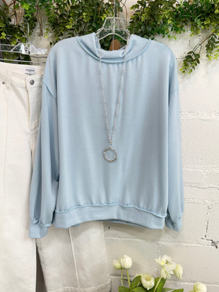 Justine Top Lt Blue Sweatshirt stylive