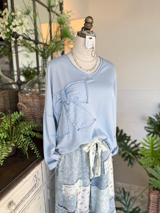 Charity Baby Blue Shirts & Tops MuMu