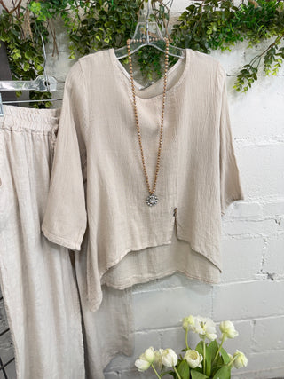 Aneesa Top Sand Shirts & Tops Sole Luna