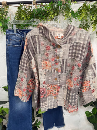 Whoopsie Daisy Top Black Multi by POL
