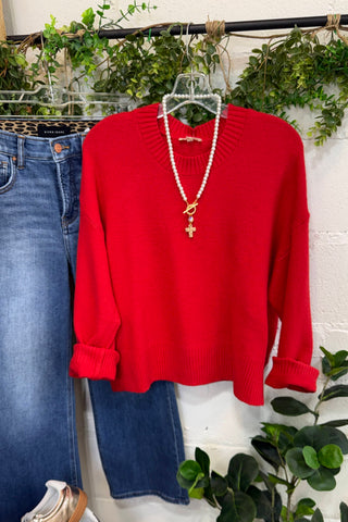 Girl Next Door Sweater Tomato