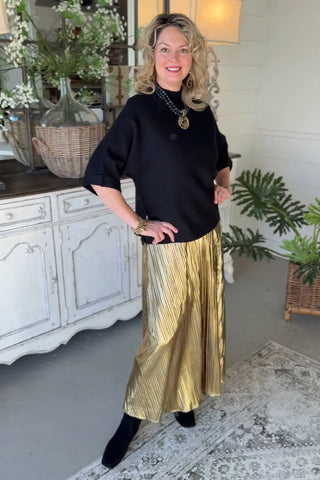 Revel Skirt Metallic Gold Skirt She + Sky