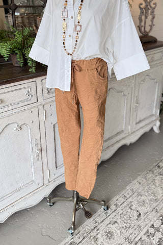 Lucky Me Pants Camel Pants Made In Italy