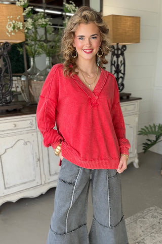 Clara Red Sweatshirt J Her