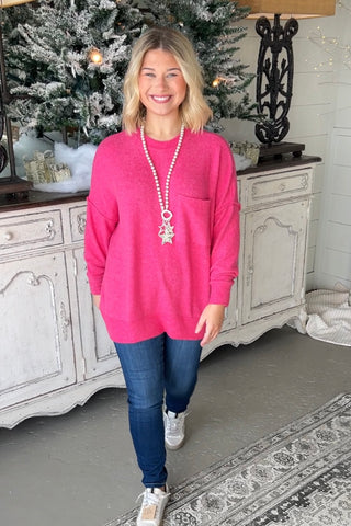 Weekend Vibes Fuchsia Shirts & Tops Zenana