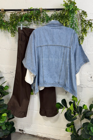Candace Cape Jacket Denim by Easel