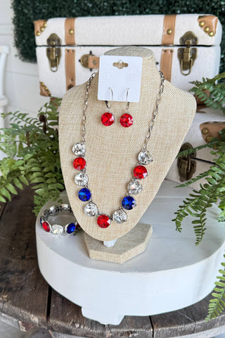 Bedazzled Necklace Silver USA