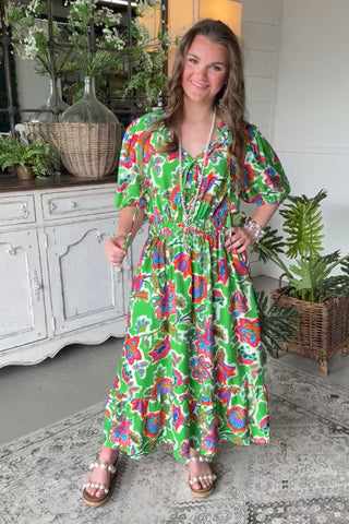 Perkins Maxi Dress Green by Umgee M / Green Perkins Maxi Dress Green by Umgee M / Green